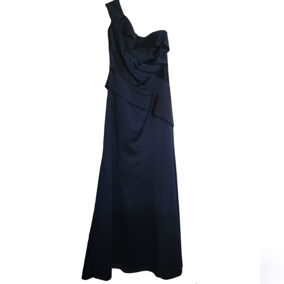 Vera Wang Dresses & Skirts - WHITE Label Vera Wang one shoulder blue maxi cocktail party dress SZ 12